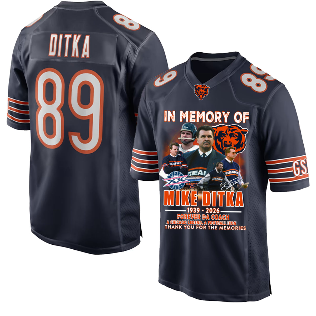 R.I.P Mike Ditka Thank You For The Memories Football Jersey