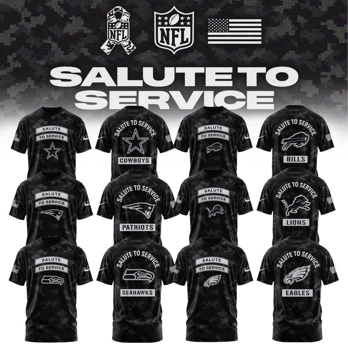 All Team NFL Salute to Service 2026 T-Shirt