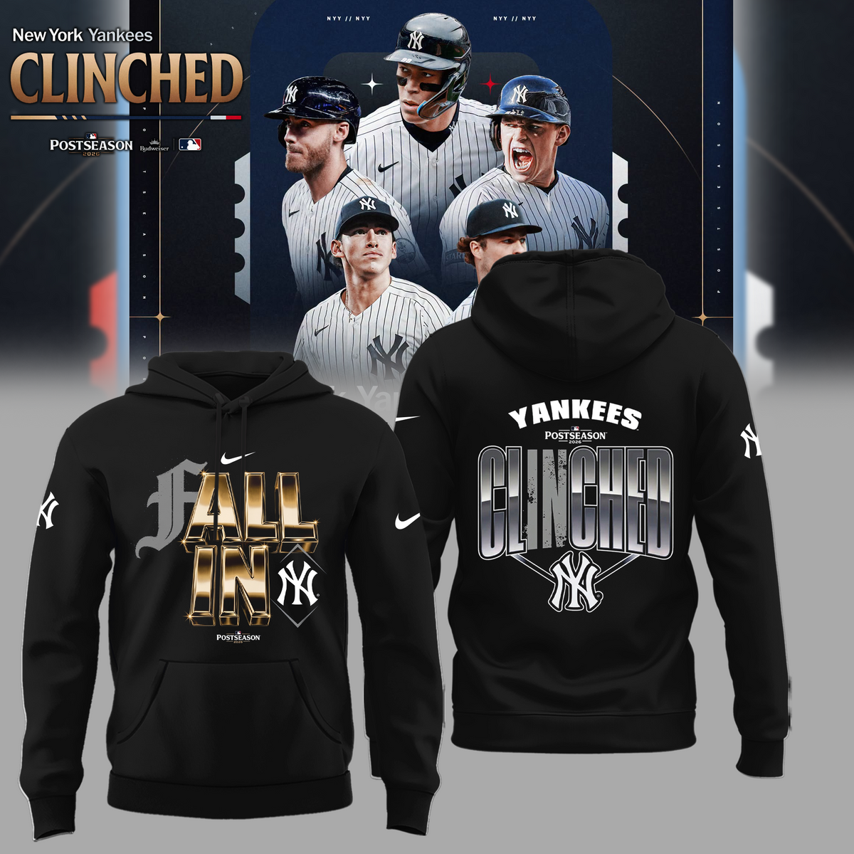 Limited Edition NY Postseason 2026 Clinched Hoodie