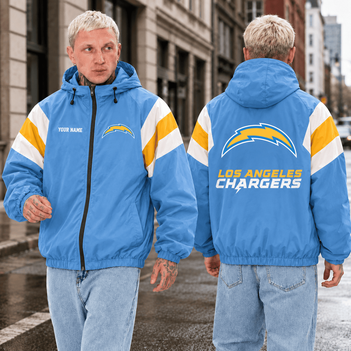 Limited Edition Los Angeles Chargers Outdoor Jacket Custom Name For Fan