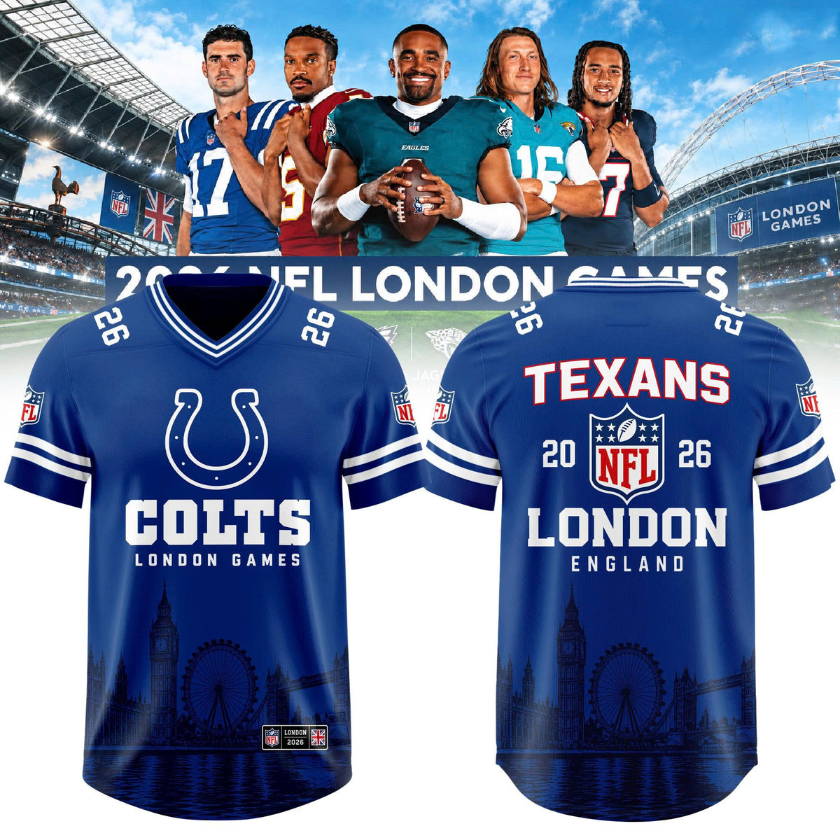Limited Edition Indianapolis Colts – NFL London Games 2026 Football Jersey