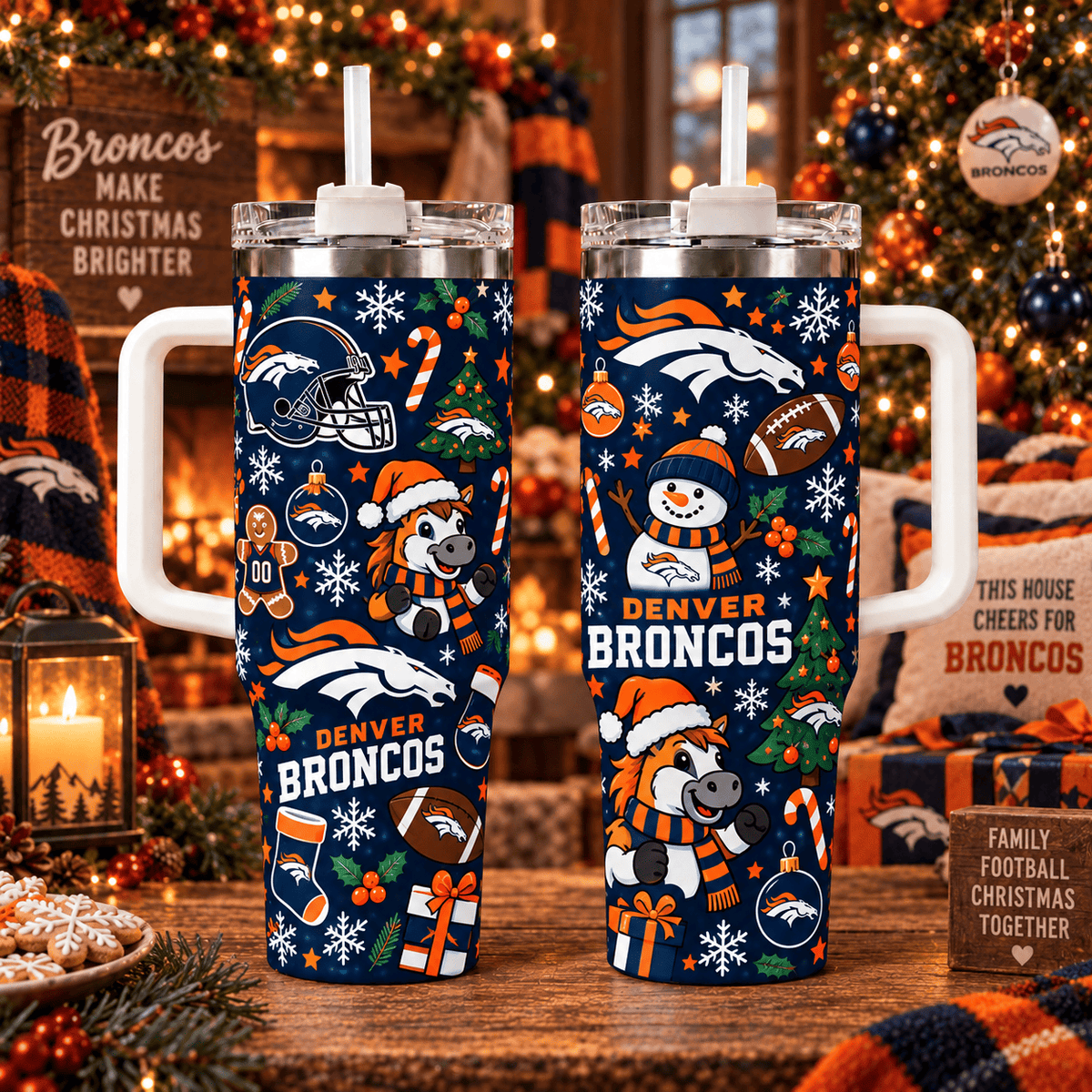 Limited Edition Denver Broncos NFL Tumbler Christmas For Fan