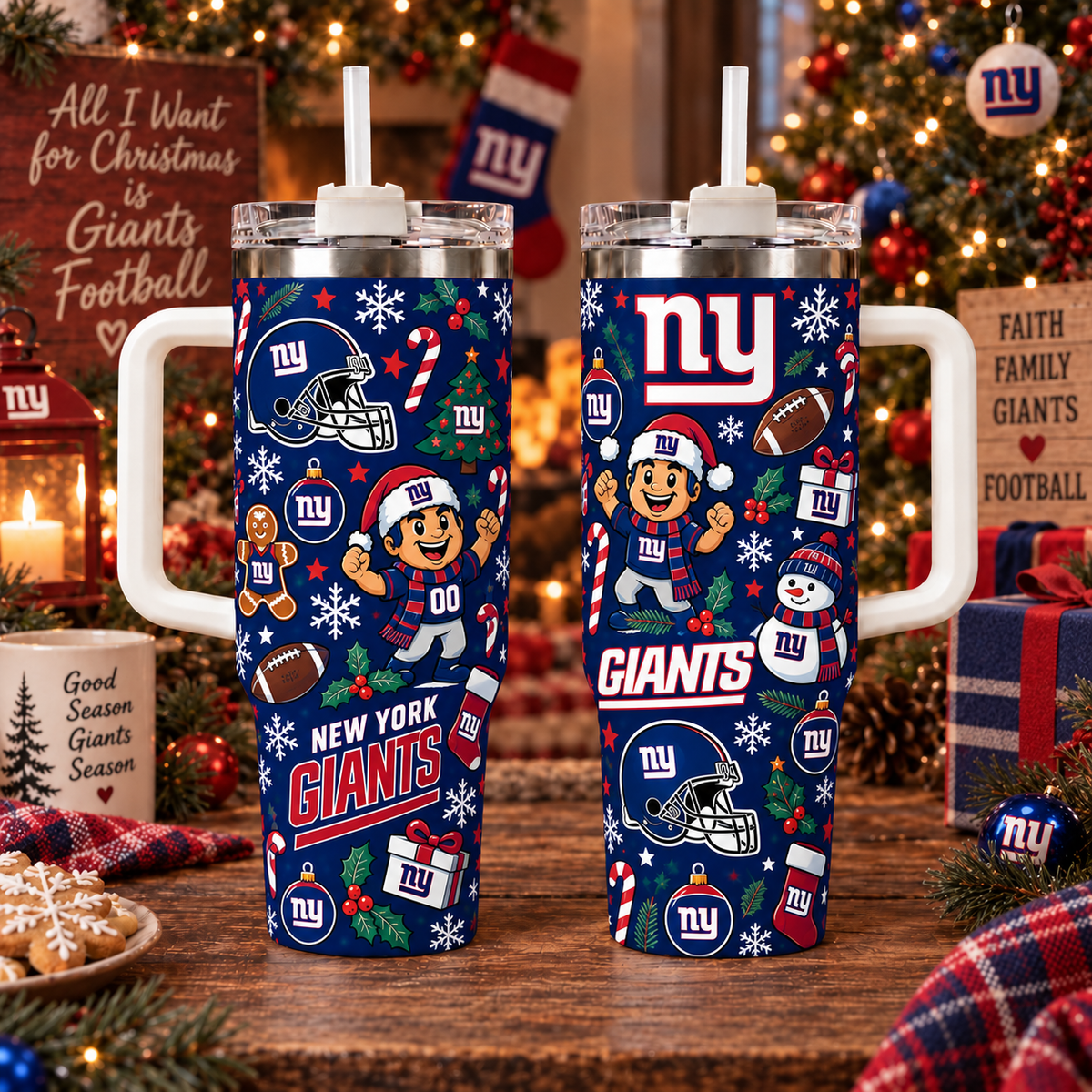 Limited Edition New York Giants NFL Tumbler Christmas For Fan