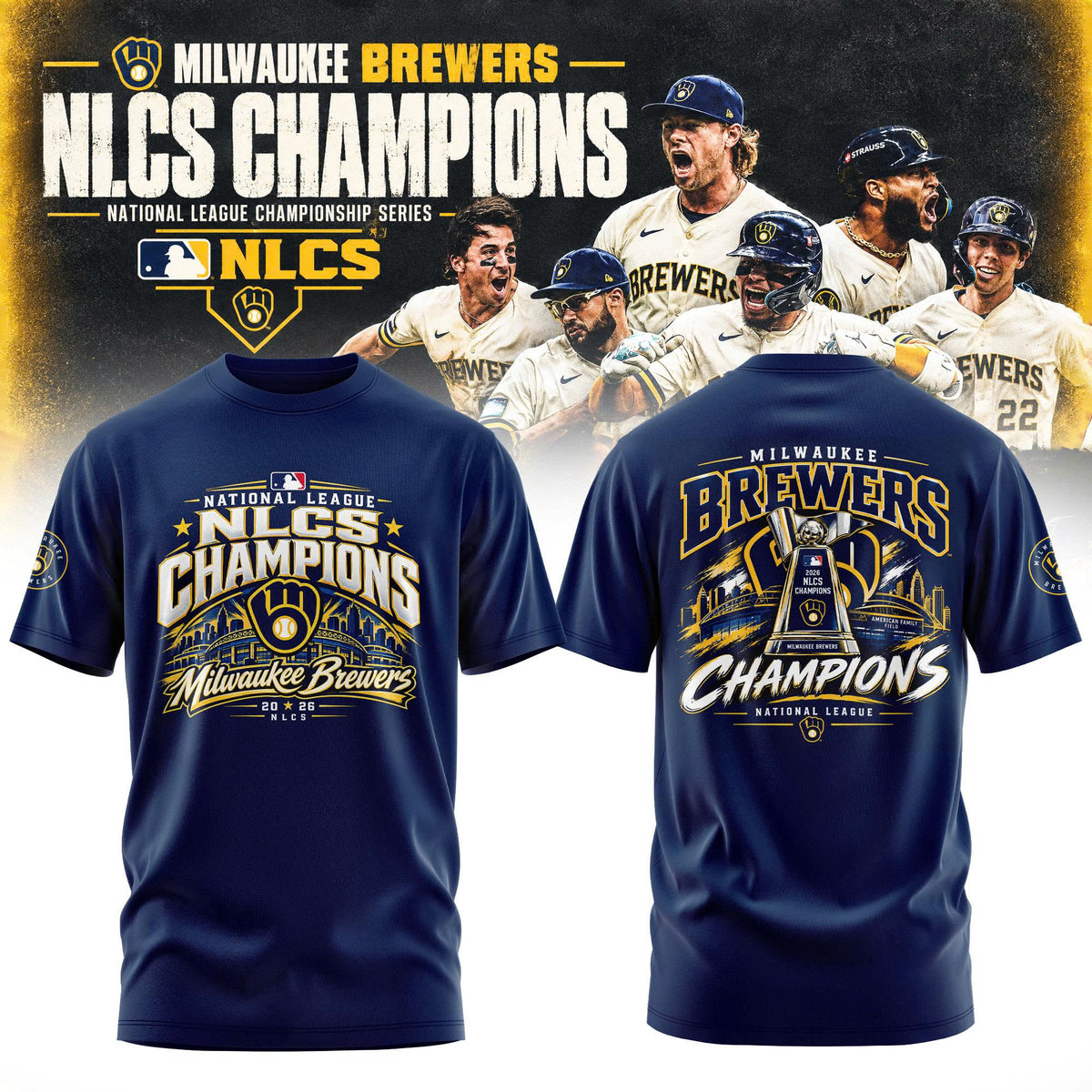 Limited Edition Milwaukee Brewers 2026 National League Champions T-shirt