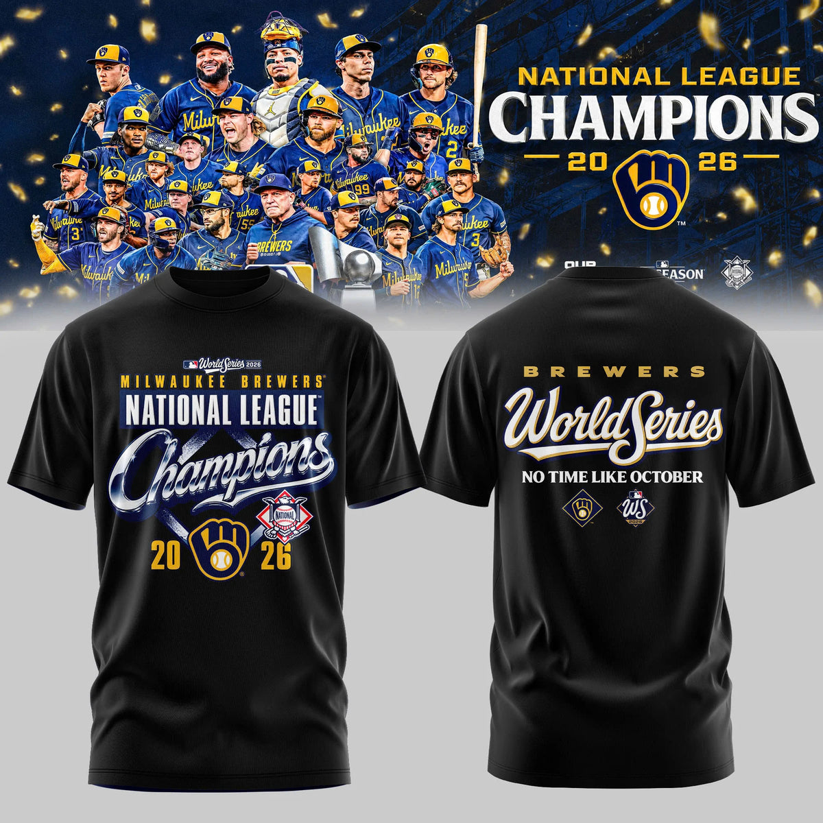 Limited Edition Milwaukee Brewers 2026 National League Champions T-shirt