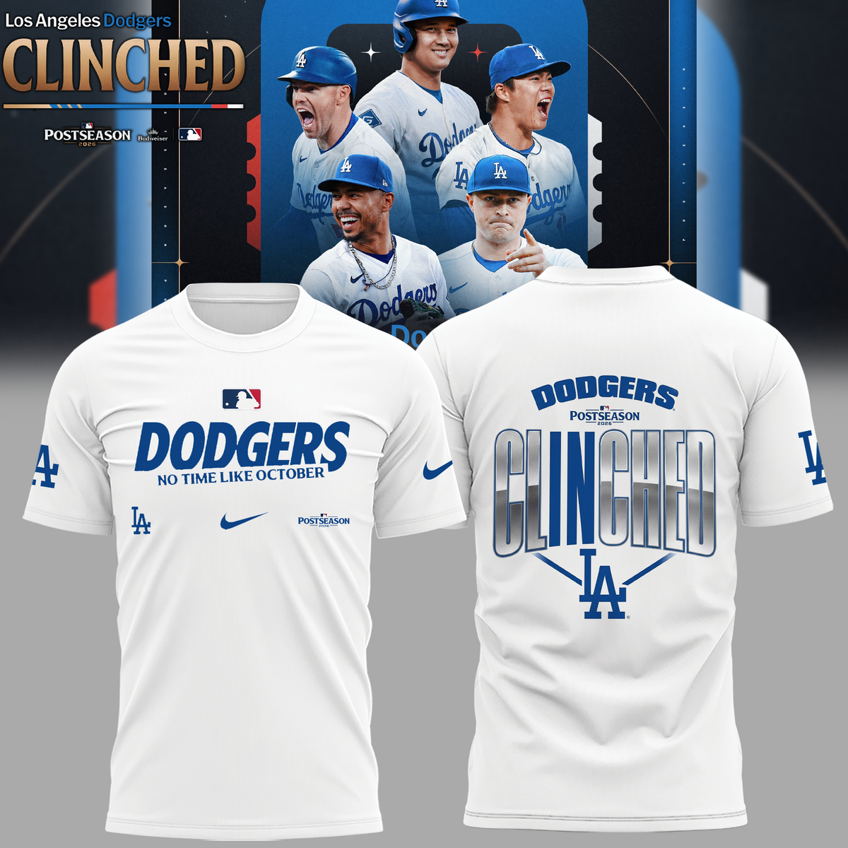 Limited Edition LA Postseason 2026 Clinched T-shirt