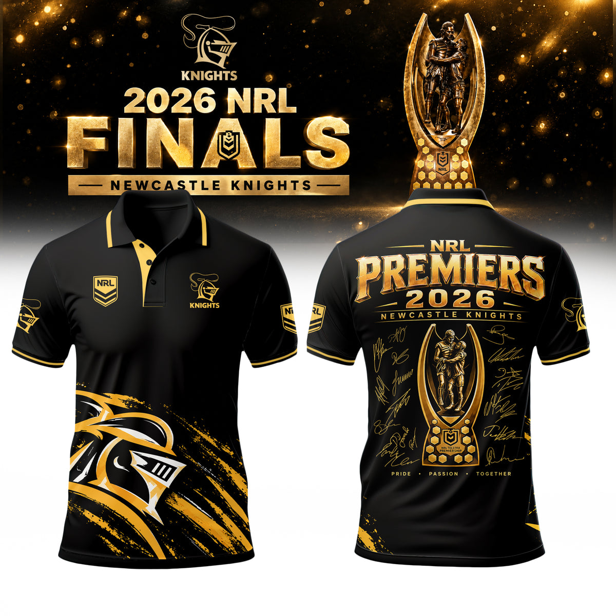 Limited Edition Newcastle Knights 2026 NRL Premiers Polo
