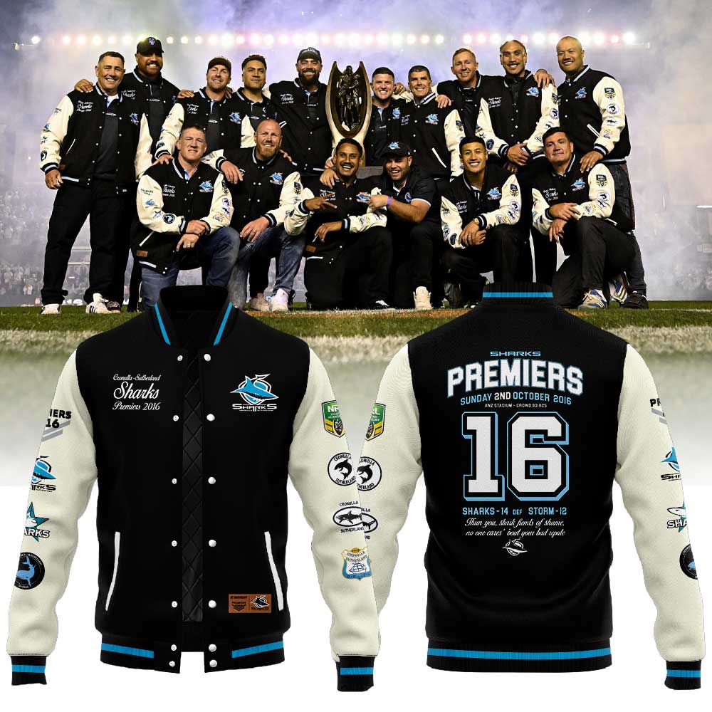 Limited Edition Cronulla Sharks The Premiers Anniversary Range. 10 Years Since History Was Made Jacket
