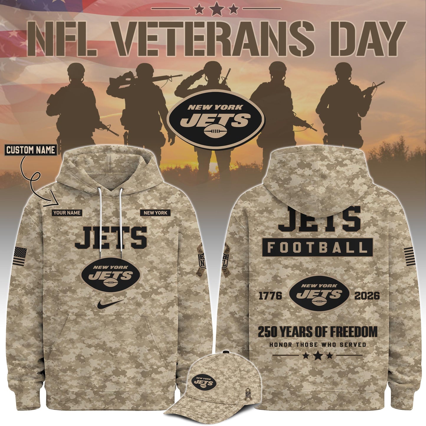 Limited Edition New York Jets Veterans Day 2026 Hoodie