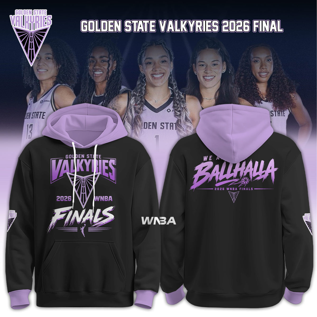 Limited Edition Golden State Valkyries 2026 WNBA Finals Hoodie