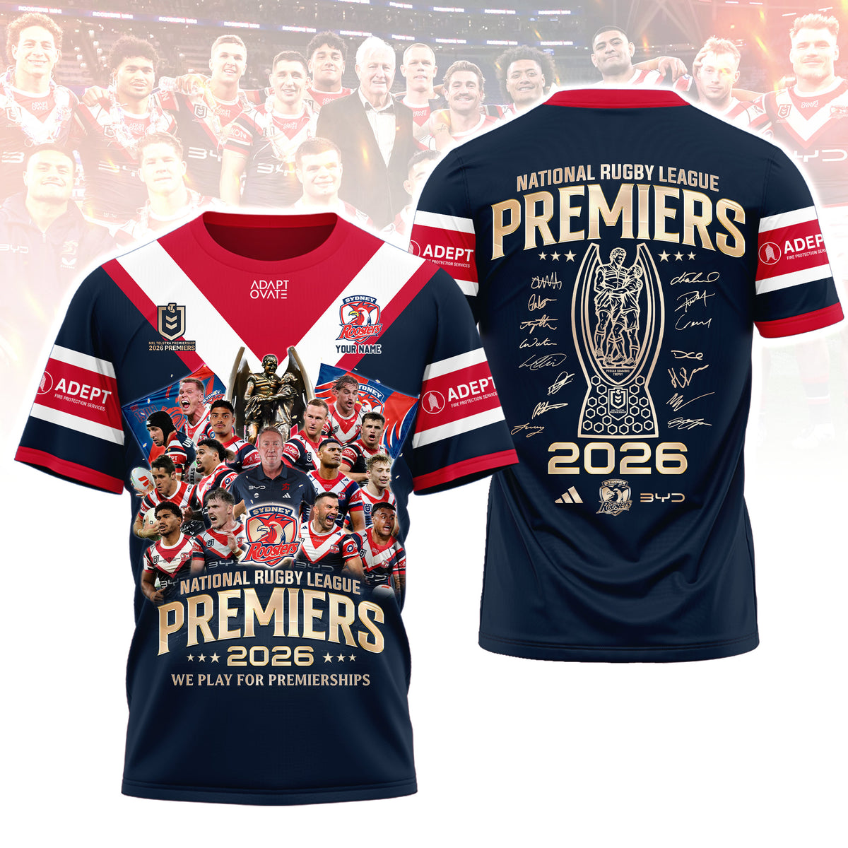 Limited Edition Sydney Roosters 2026 NRL Premiers T-shirt