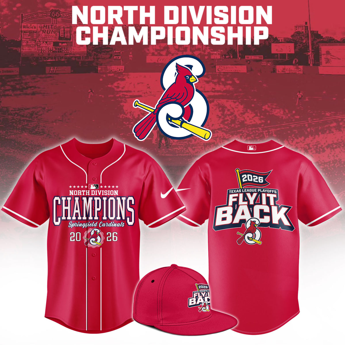 Limited Edition Springfield Cardinals Texas League North Division Champions Jersey