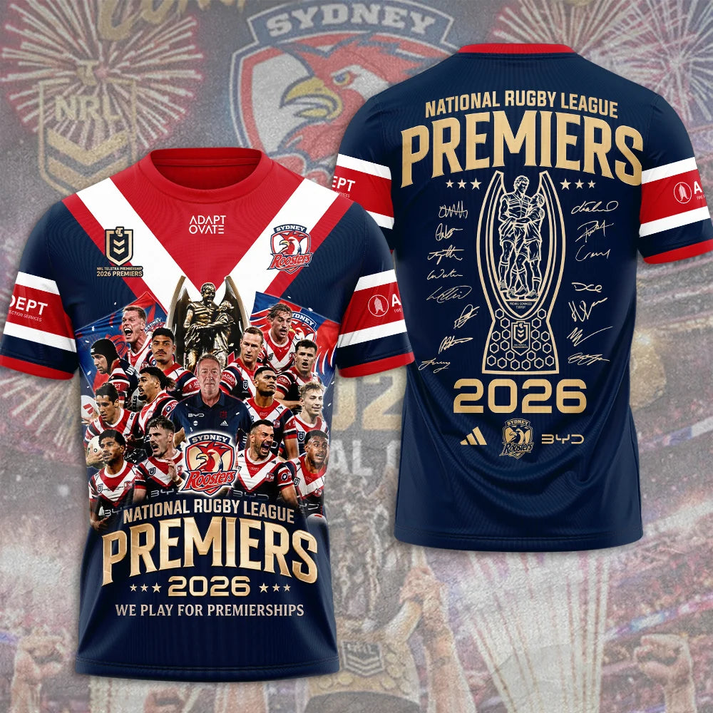 Limited Edition Sydney Roosters 2026 NRL Premiers T-shirt