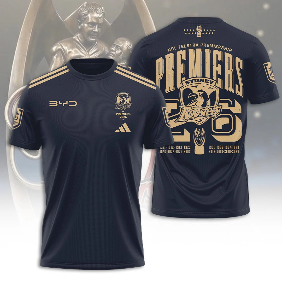 Limited Edition Sydney Roosters 2026 NRL Premiers T-shirt