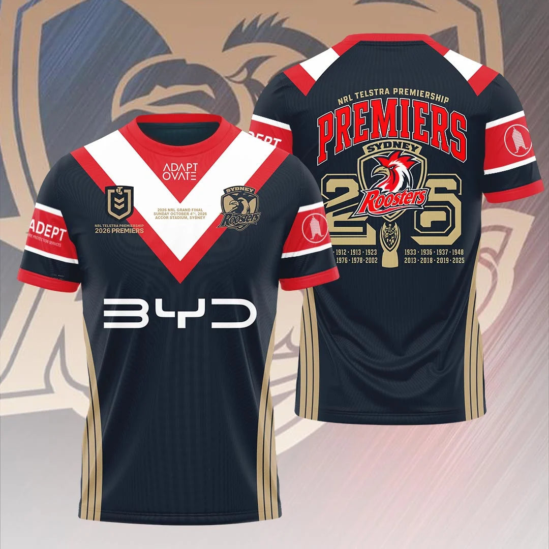 Limited Edition Sydney Roosters 2026 NRL Premiers T-shirt
