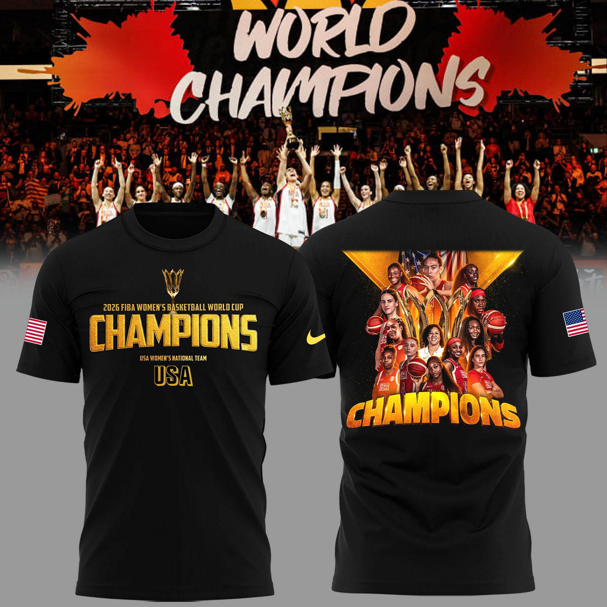 Limited Edition USA Women’s Basketball 2026 FIBA World Cup Champions T-shirt