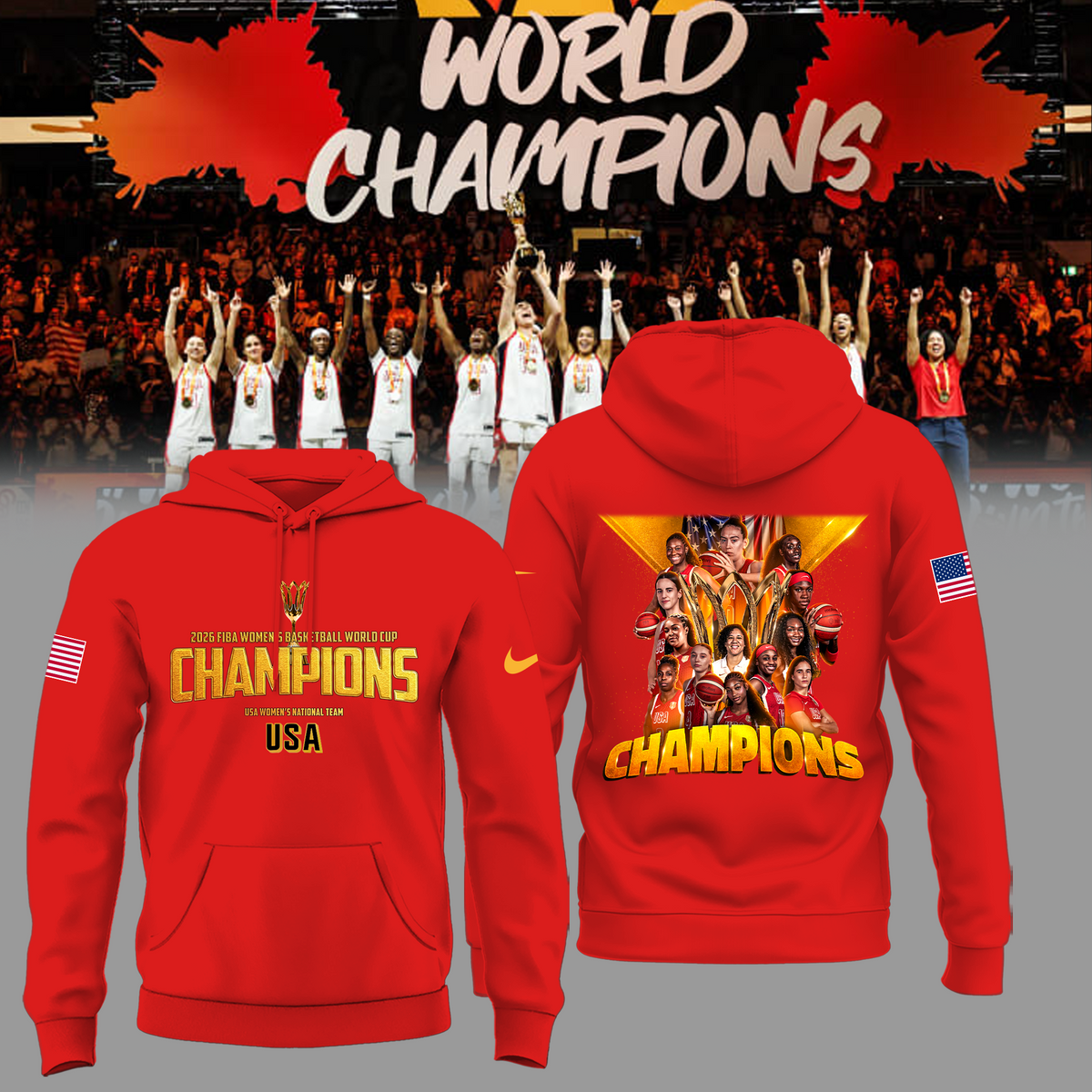 Limited Edition USA Women’s Basketball 2026 FIBA World Cup Champions Hoodie