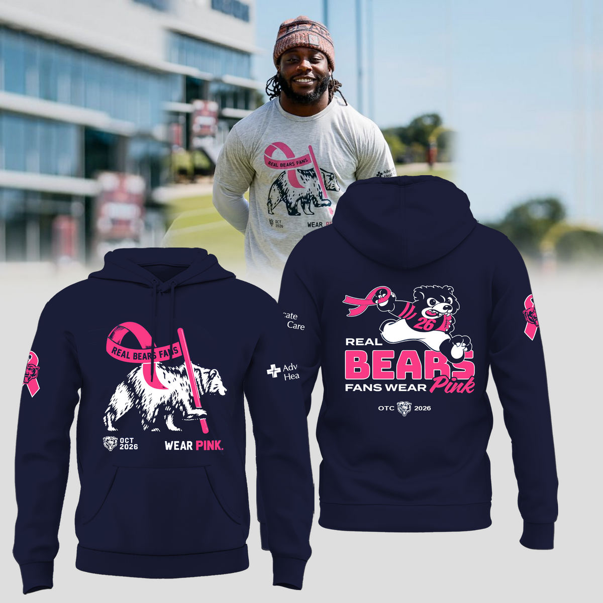 Limited Edition Real Bears Fans Wear Pink Hoodie