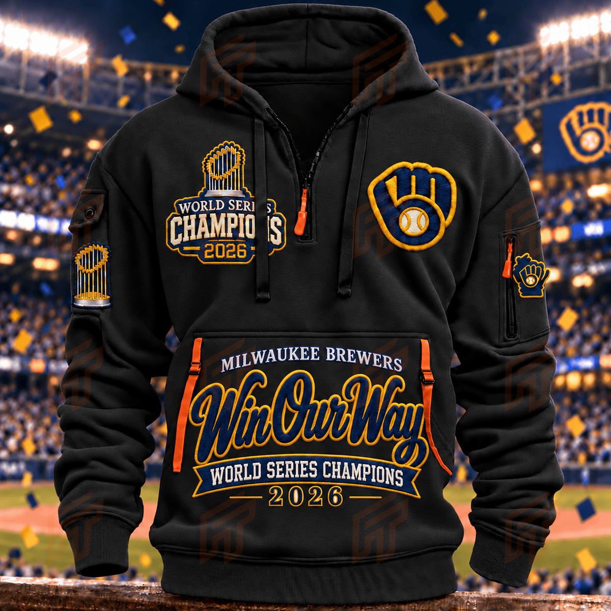 Limited Edition Milwaukee Brewers 2026 World Series Champions Half Zip Hoodie