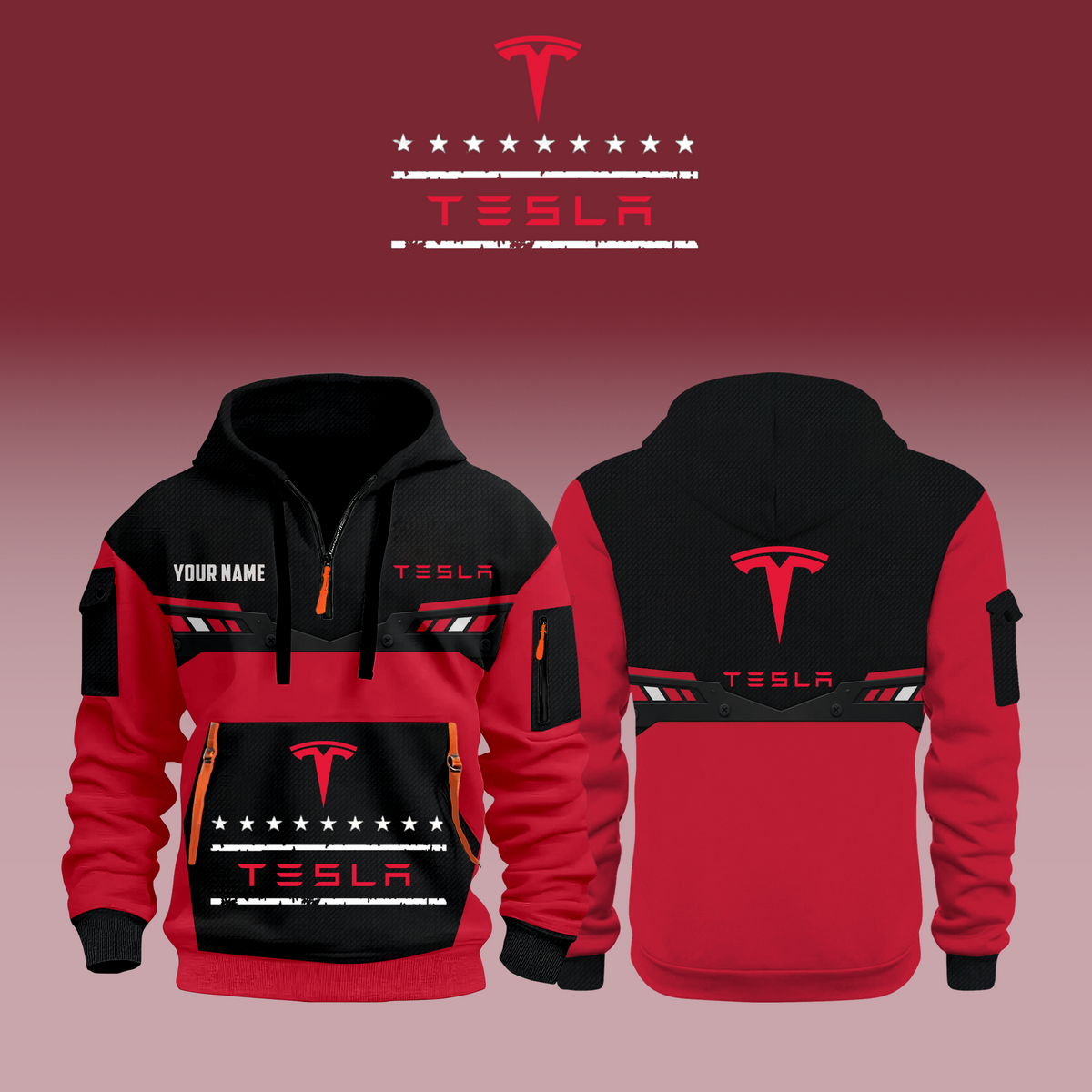 Limited Edition Tesla New Half Zip Hoodie