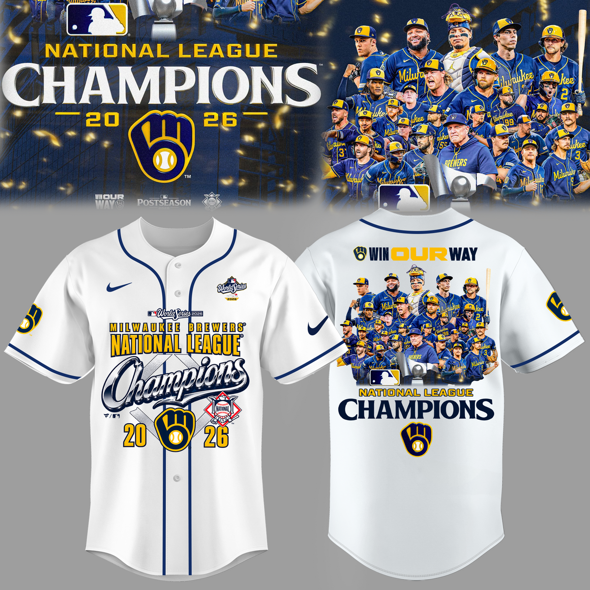 Limited Edition Milwaukee Brewers 2026 National League Champions Jersey