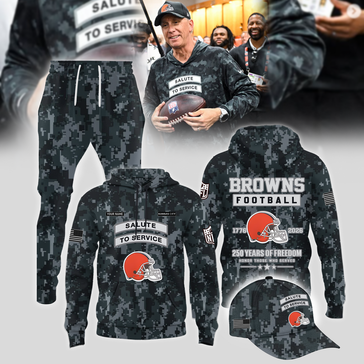 Limited Edition Cleveland Browns 2026 Salute to Service Hoodie