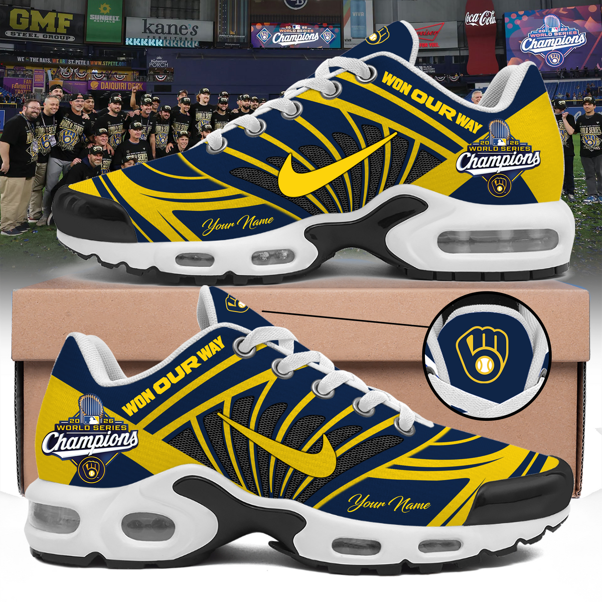 Limited Edition Milwaukee Brewers 2026 World Series Champions New Sneaker