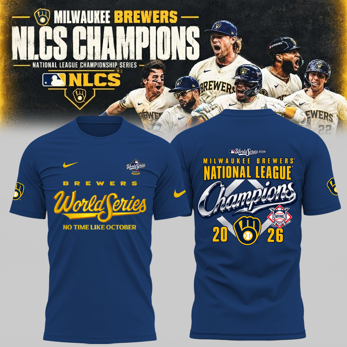 Limited Edition Milwaukee Brewers 2026 National League Champions T-shirt