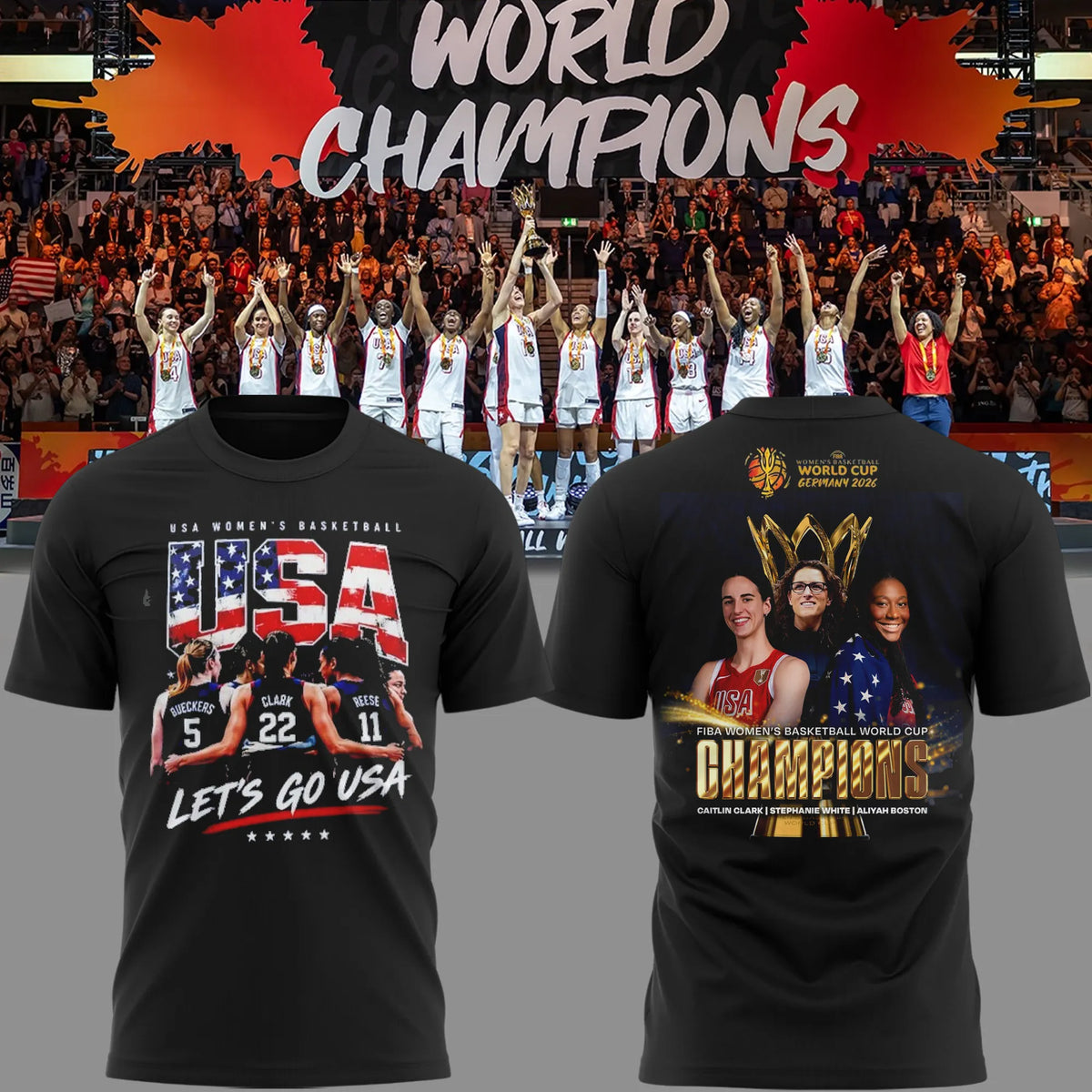 Limited Edition USA Women’s Basketball 2026 FIBA World Cup Champions T-shirt