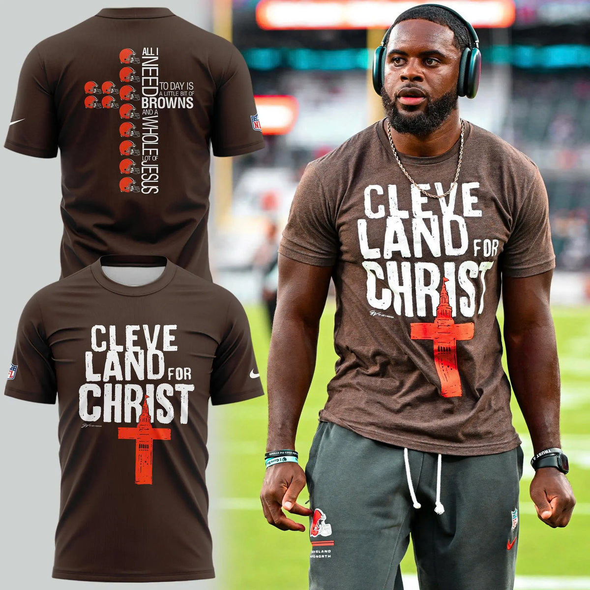 Limited Edition Cleveland Browns — Cleveland Land for Christ T-shirt