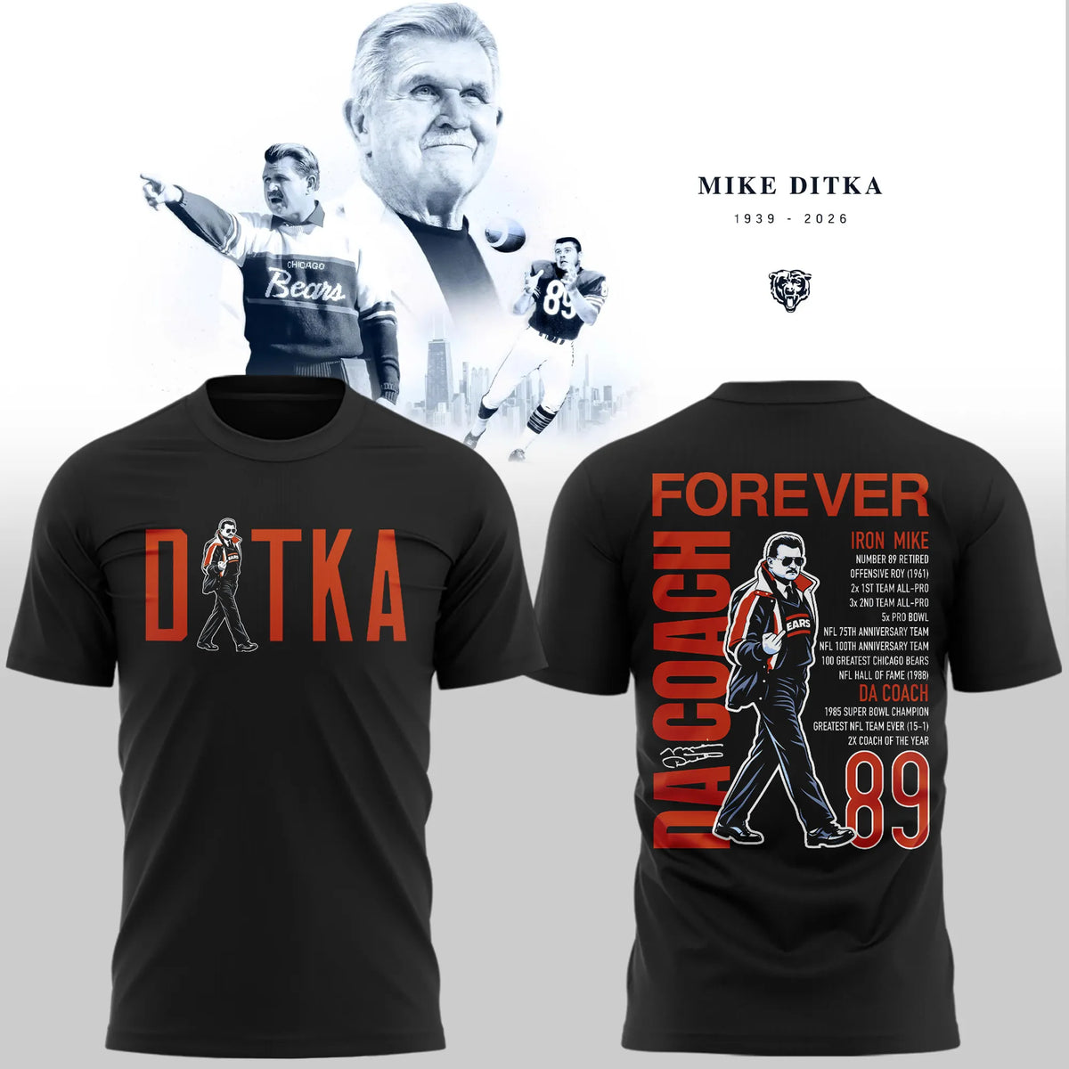 R.I.P Mike Ditka Thank You For The Memories T-shirt
