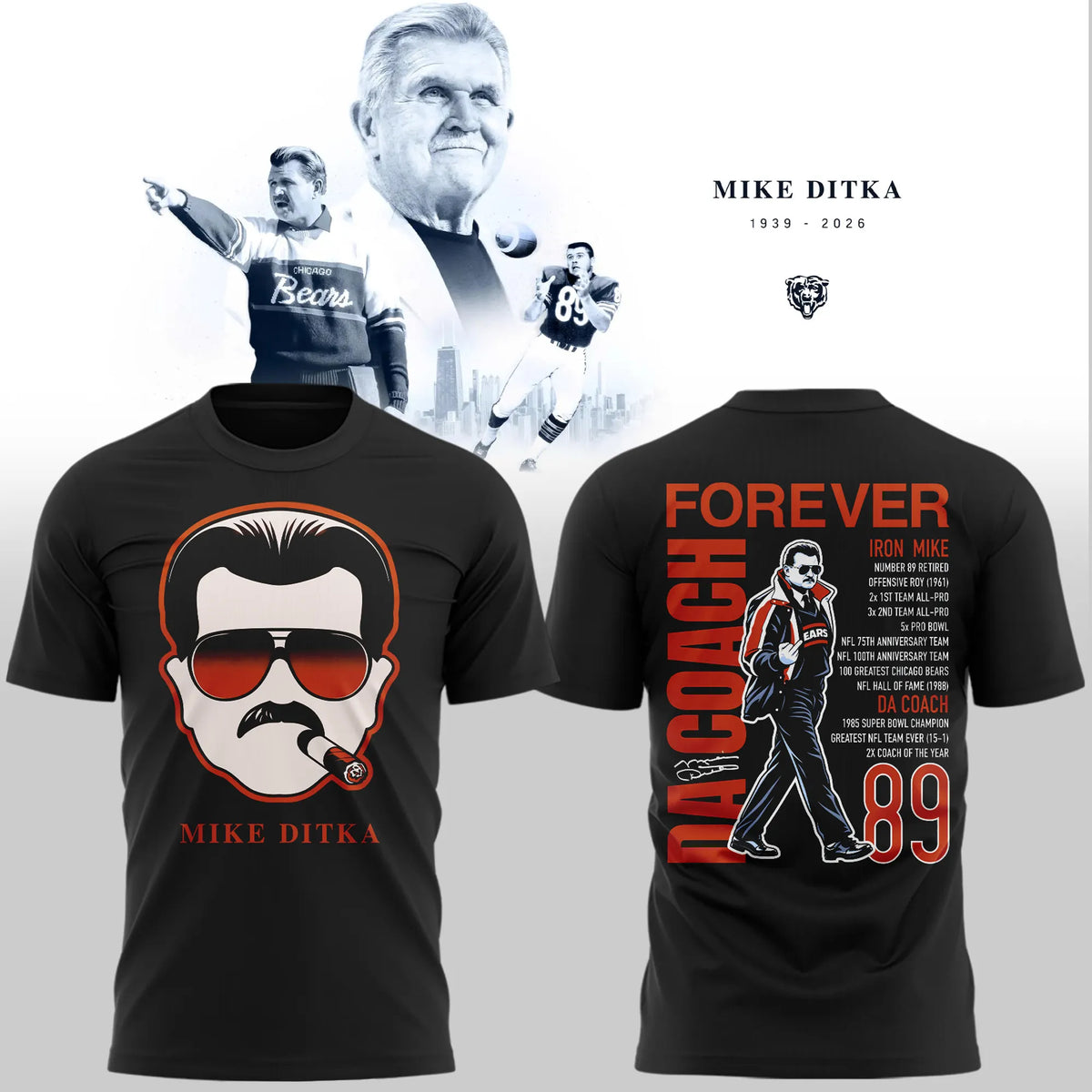 R.I.P Mike Ditka Thank You For The Memories T-shirt