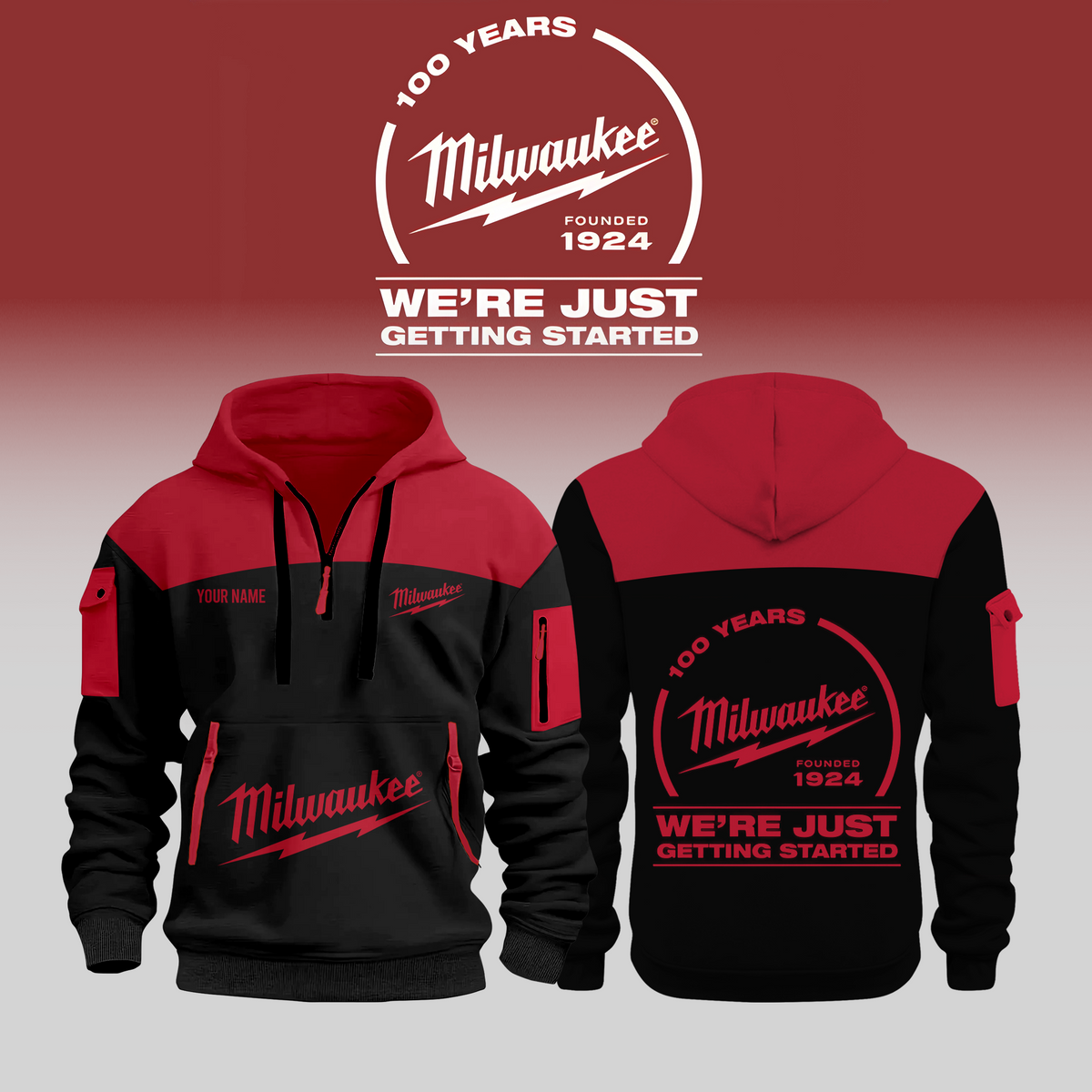 Limited Edition Milwaukee New Half Zip Hoodie