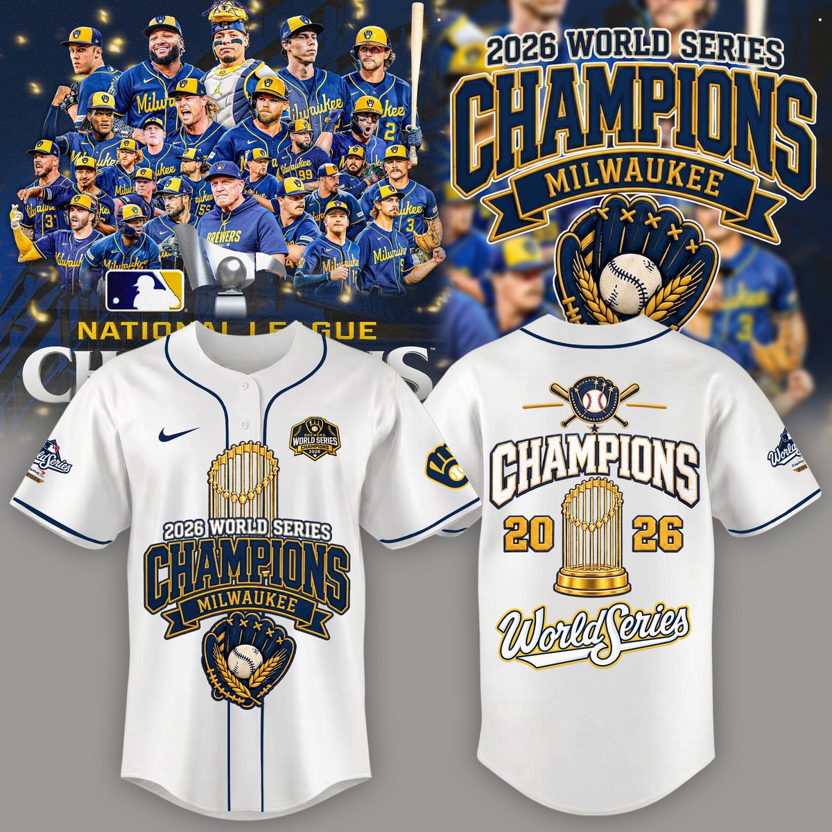 Limited Edition Milwaukee Brewers 2026 World Series Champions Jersey