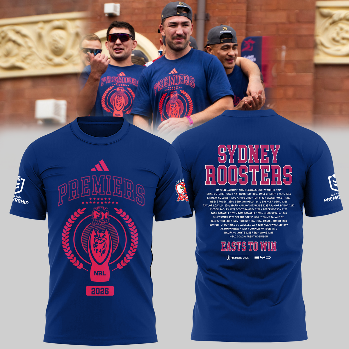 Limited Edition Sydney Roosters 2026 NRL Premiers T-shirt