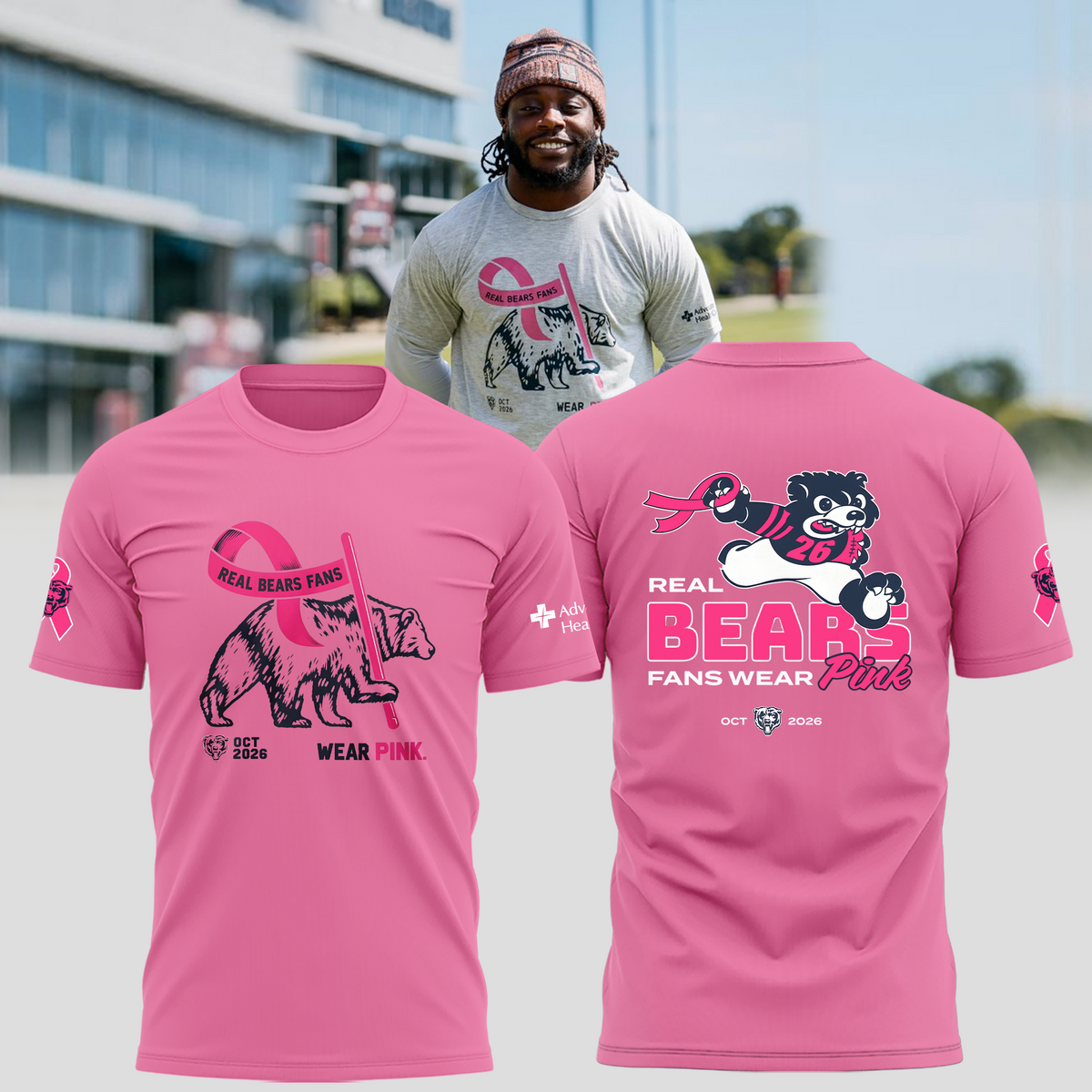 Limited Edition Real Bears Fans Wear Pink T-shirt