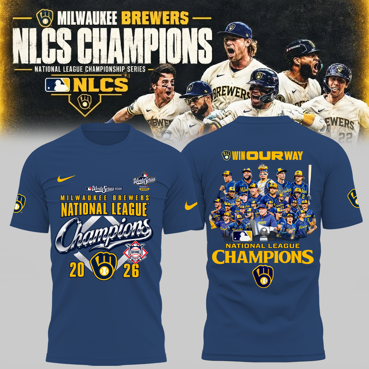 Limited Edition Milwaukee Brewers 2026 National League Champions T-shirt