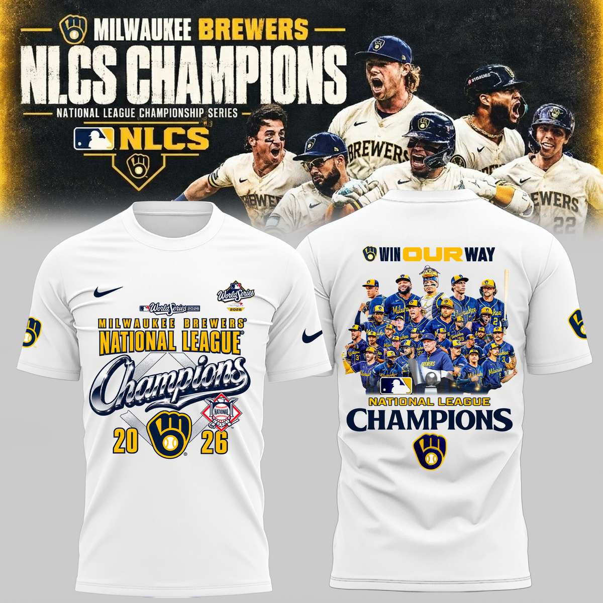 Limited Edition Milwaukee Brewers 2026 National League Champions T-shirt