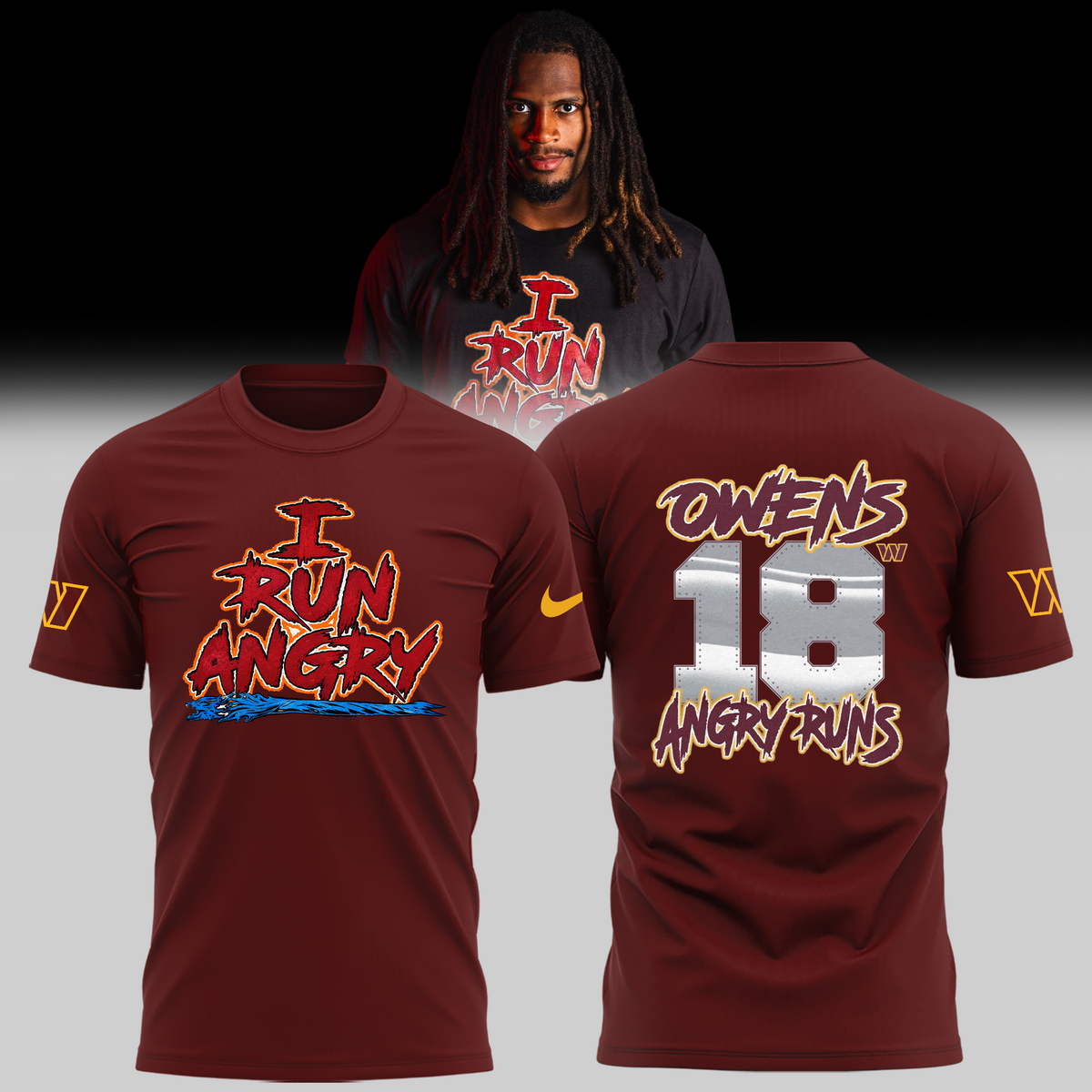 Limited Edition Washington Commanders Tyler Owens I Run Angry T-shirt