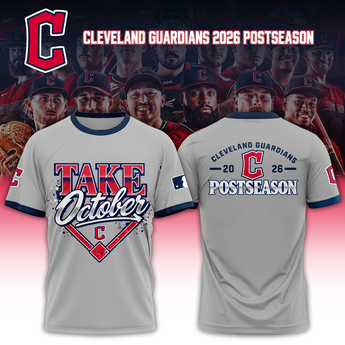 Limited Edition Cleveland Guardians MLB Division Series Champions Distressed Locker Room Take October T-shirt