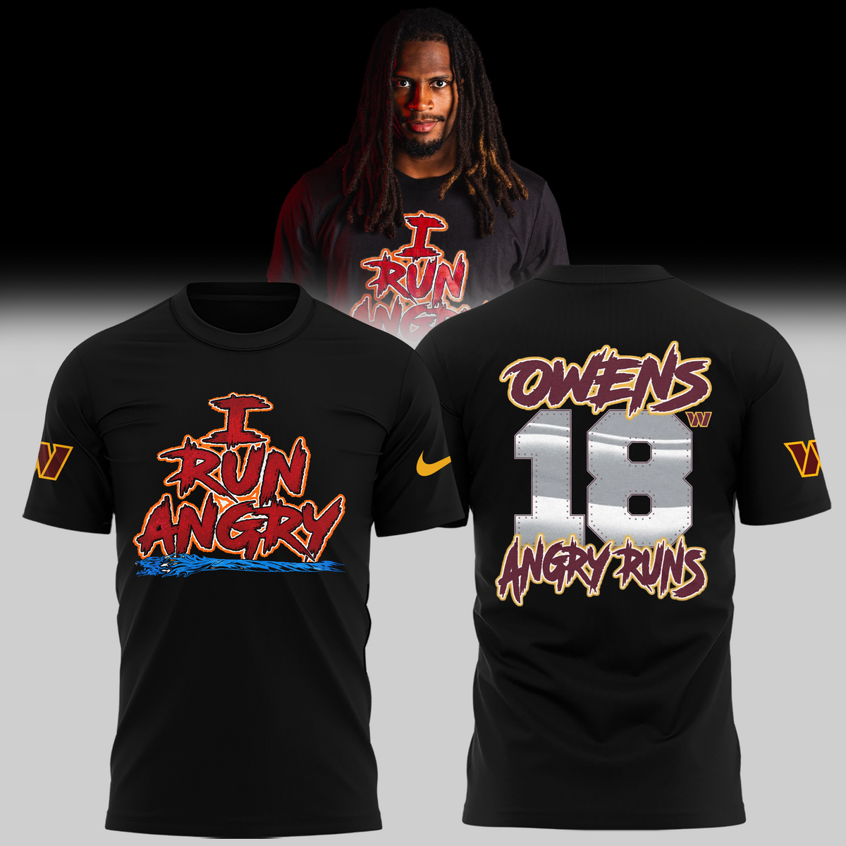 Limited Edition Washington Commanders Tyler Owens I Run Angry T-shirt