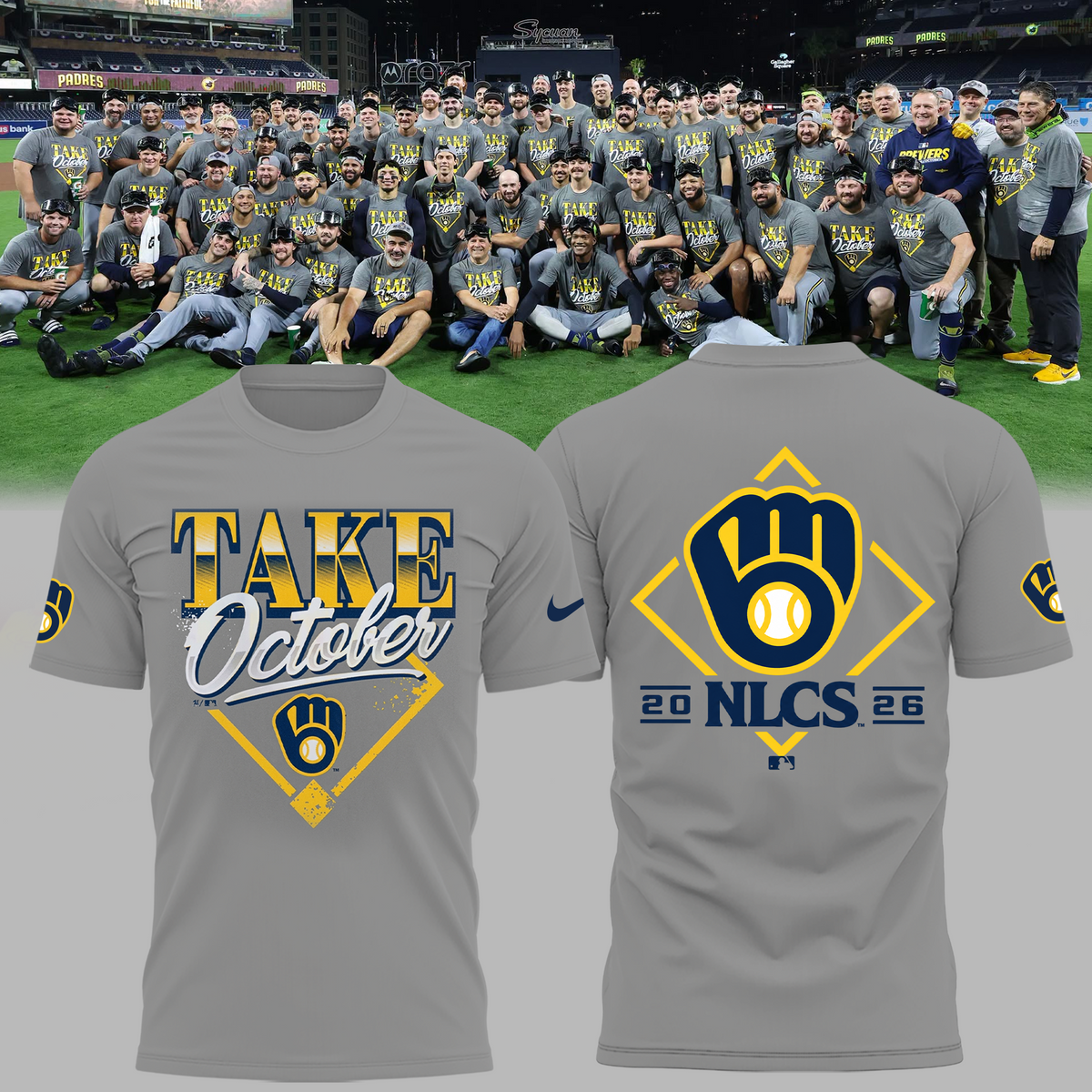Limited Edition Milwaukee Brewers 2026 MLB Division Series Champions Distressed Locker Room Take October T-shirt