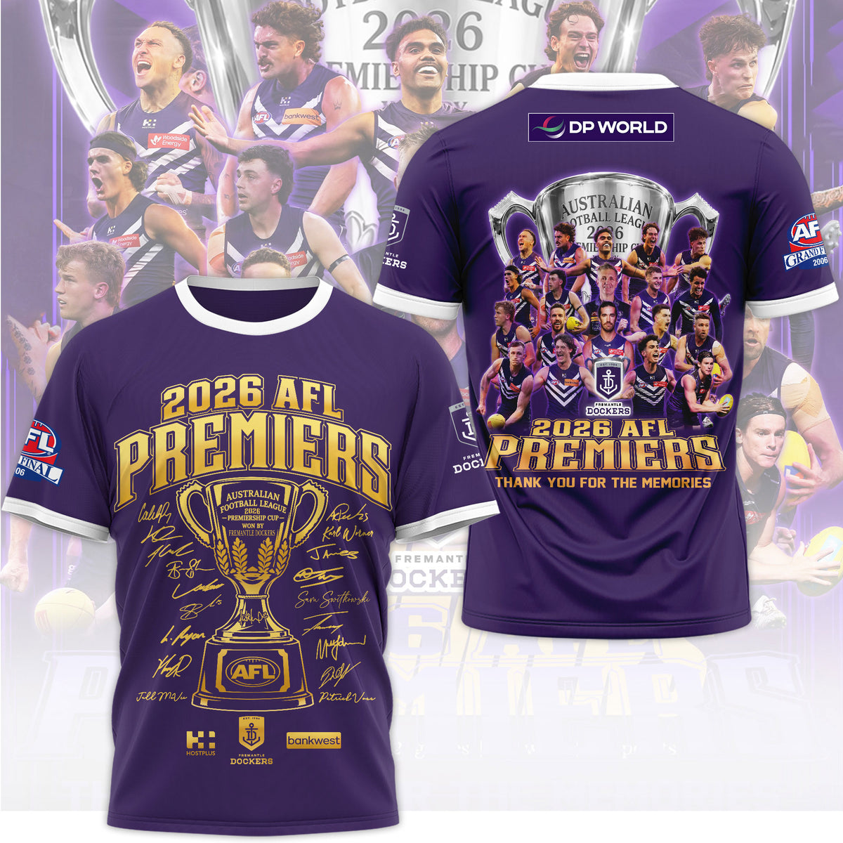 Limited Edition Fremantle Dockers 2026 AFL Premiers T-shirt