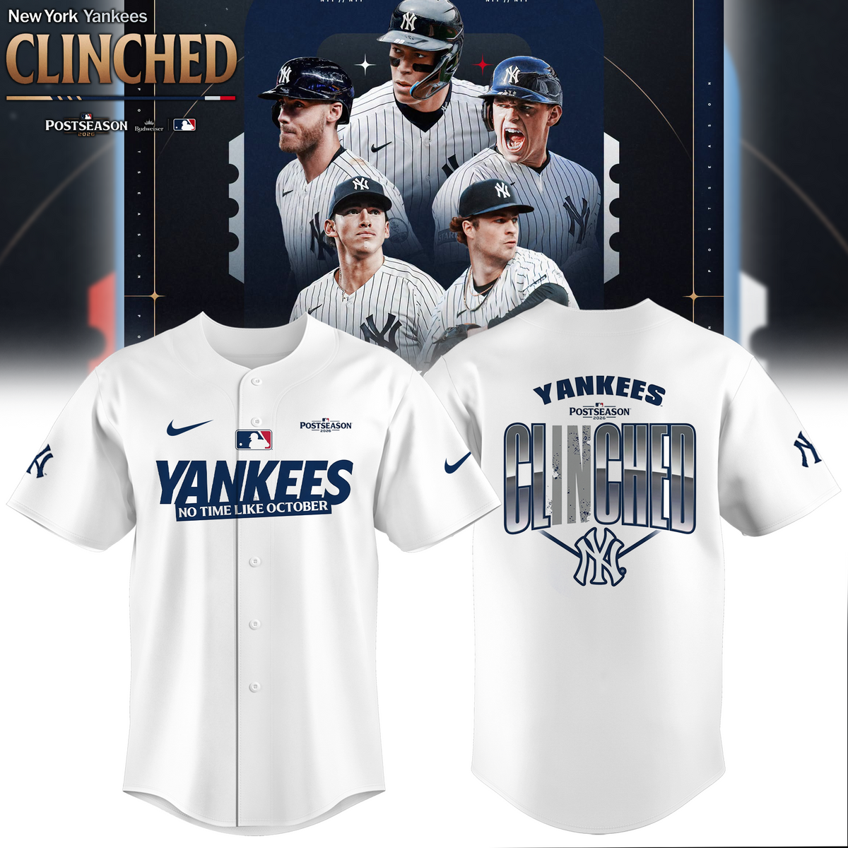Limited Edition NY Postseason 2026 Clinched Jersey