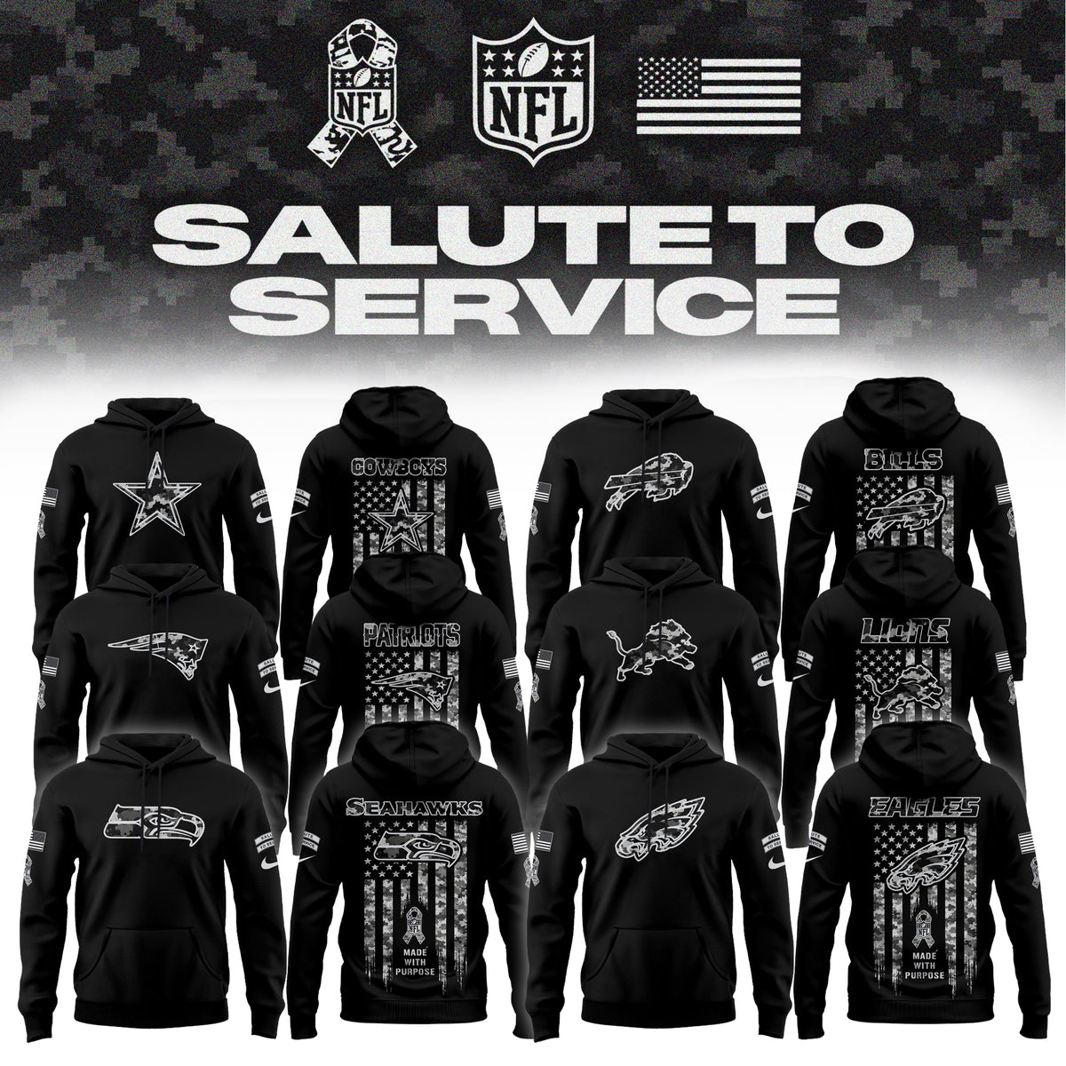 All Team NFL Salute to Service 2026 Hoodie