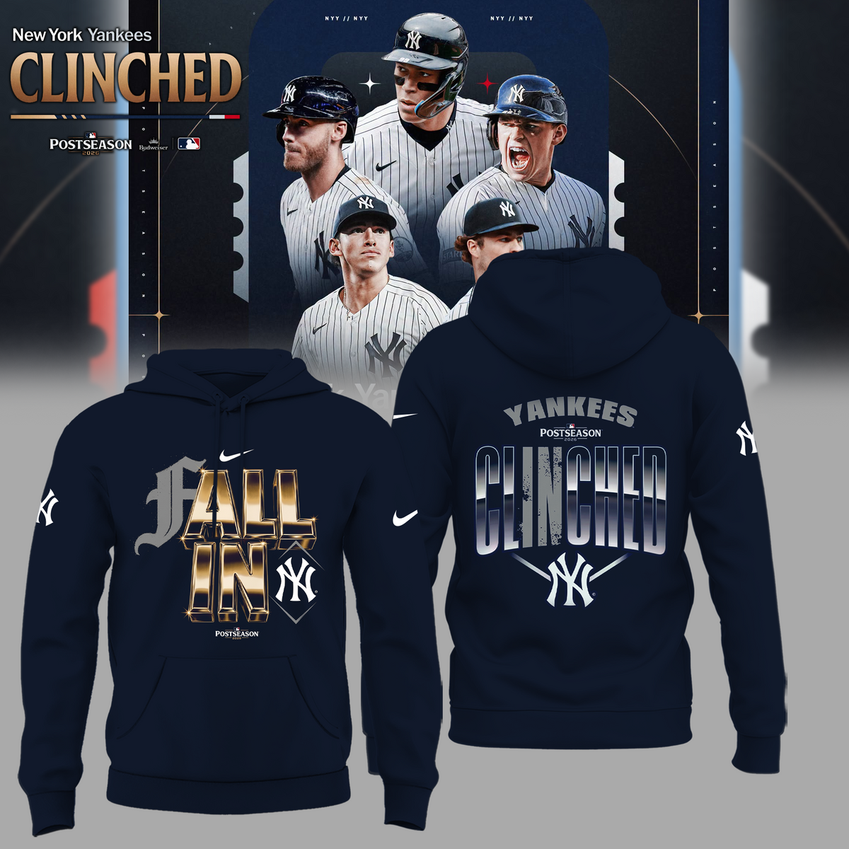 Limited Edition NY Postseason 2026 Clinched Hoodie