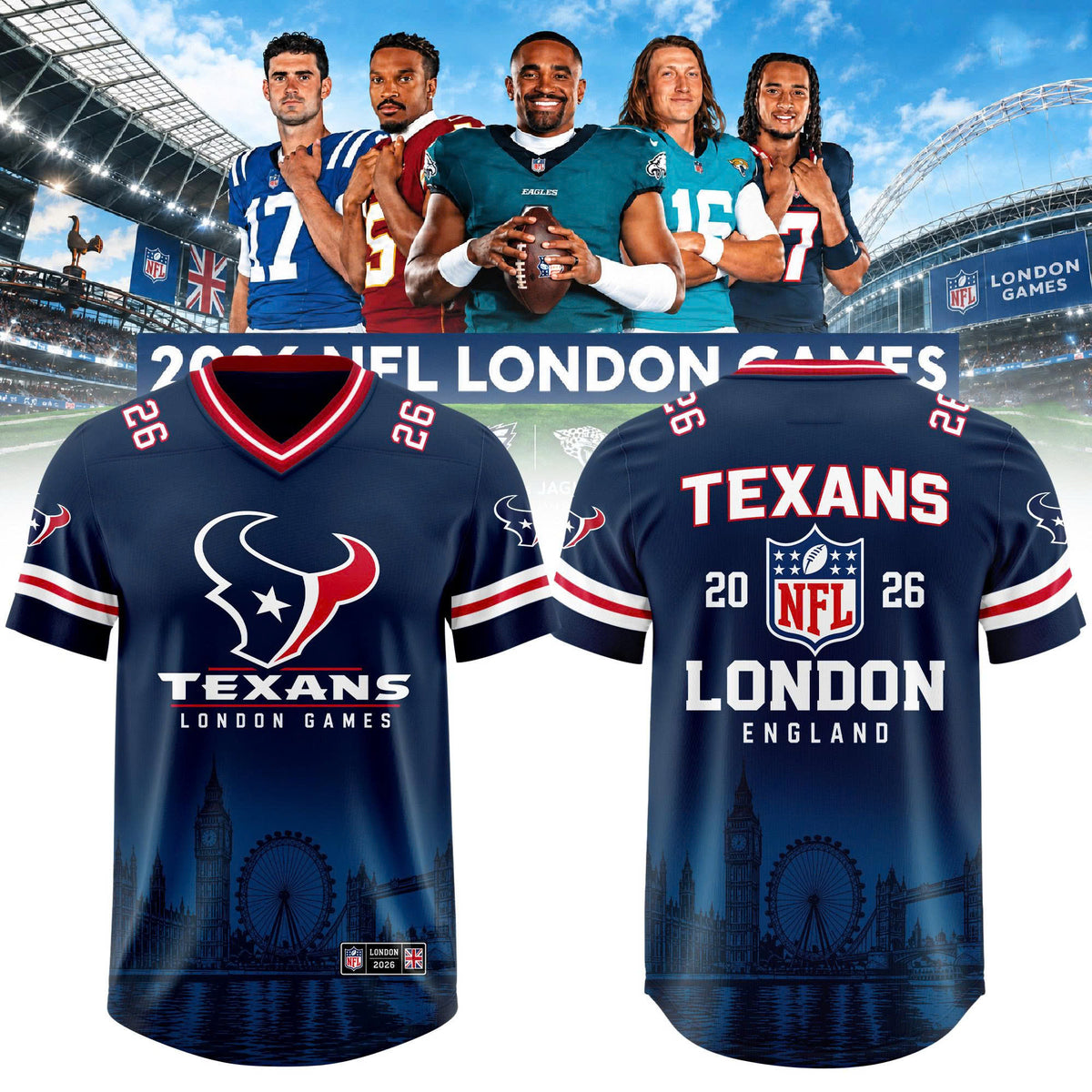 Limited Edition Houston Texans – NFL London Games 2026 Football Jersey