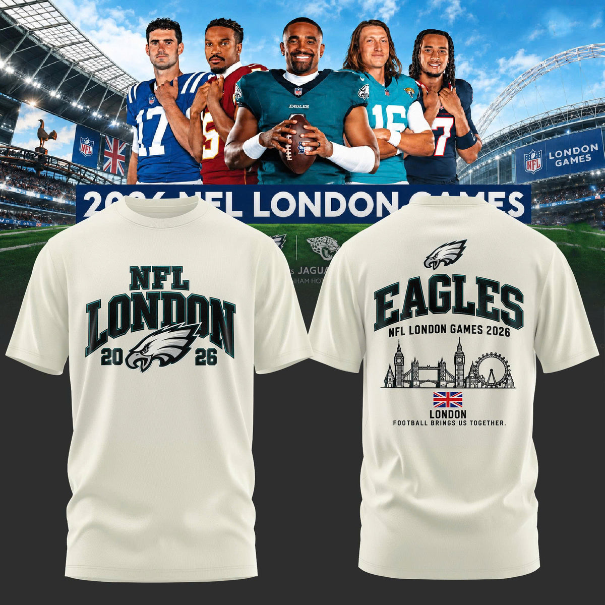 Limited Edition Philadelphia Eagles – NFL London Games 2026 T-shirt