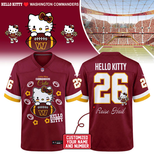 Limited Edition Washington Commanders x Hello Kitty 2026 Football Jersey