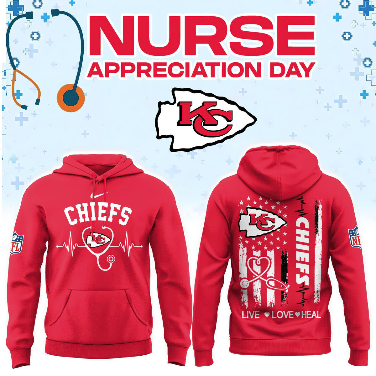 Limited Edition Kansas City Chiefs Nurse Appreciation Hoodie